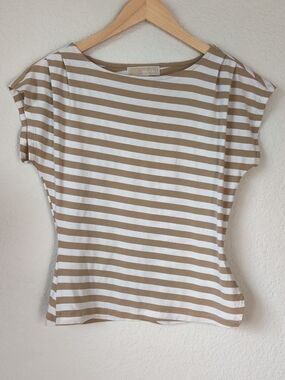 *Petite Friendly* MICHAEL Michael Kors Striped Cap Sleeve Tee